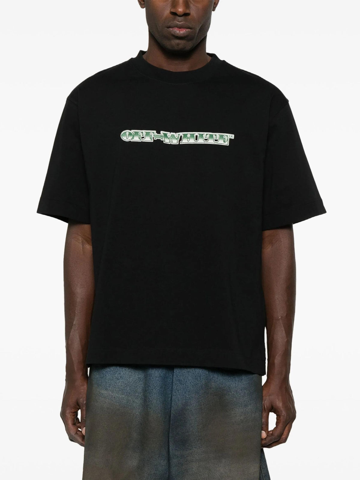 OFF WHITE Black CASH ARROW Short Sleeve T-Shirt OMAA120S25JER00E1058
