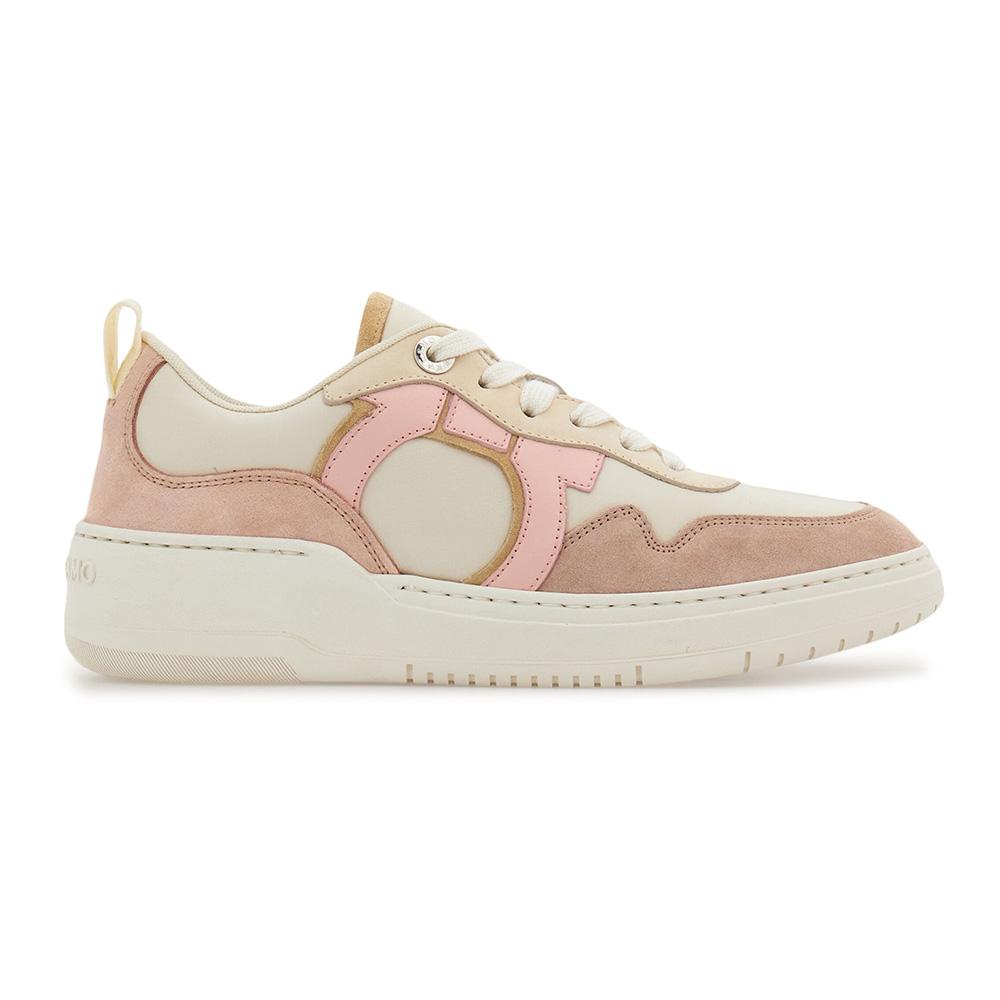 Ferragamo Pink Gancini Low-Top Sneakers