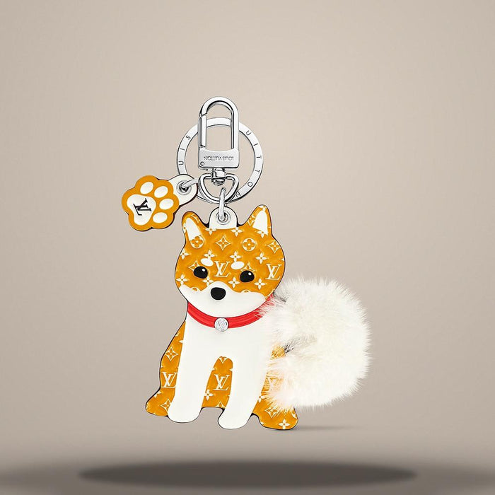 Louis Vuitton Beige LV Dog Key Holder Bag Charm Accessory M01199