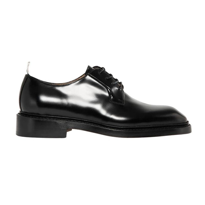 THOM BROWNE Soft Spazzolato Leather Oxford Shoes Black Men