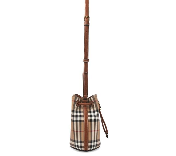BURBERRY Mini TB Check Bucket Shoulder Bag