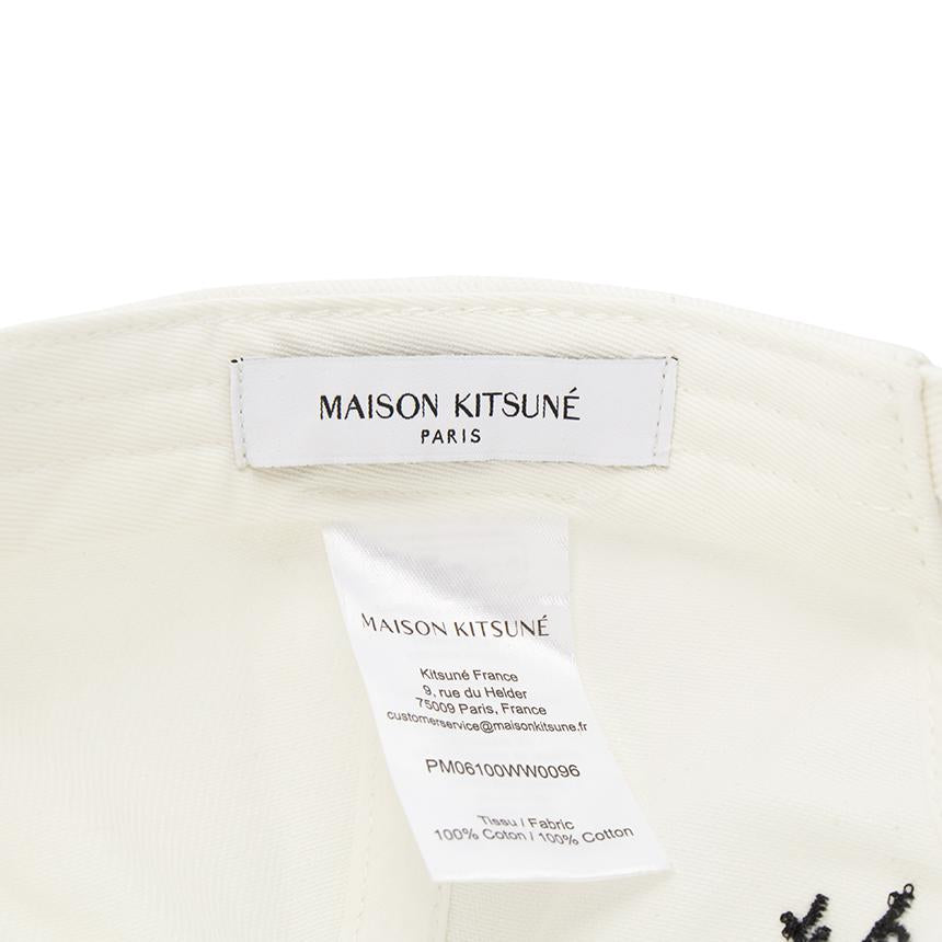 Maison Kitsune Fox Head Logo Cotton Baseball Cap Unisex Whit PM06100 WW0096 P100
