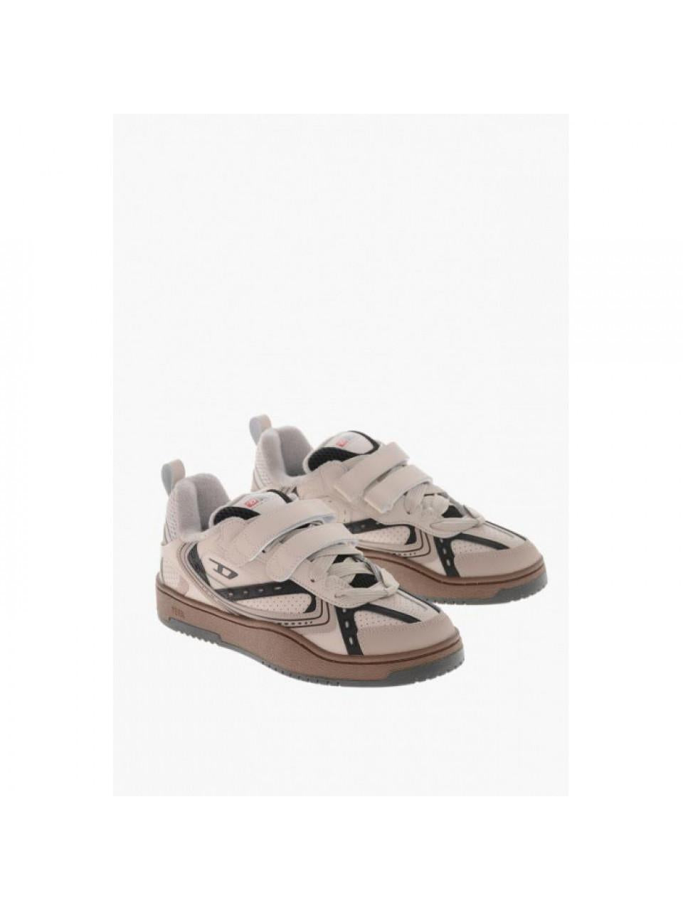 DIESEL White Leather Low-Top Sneakers Y03407 P6904 H4065