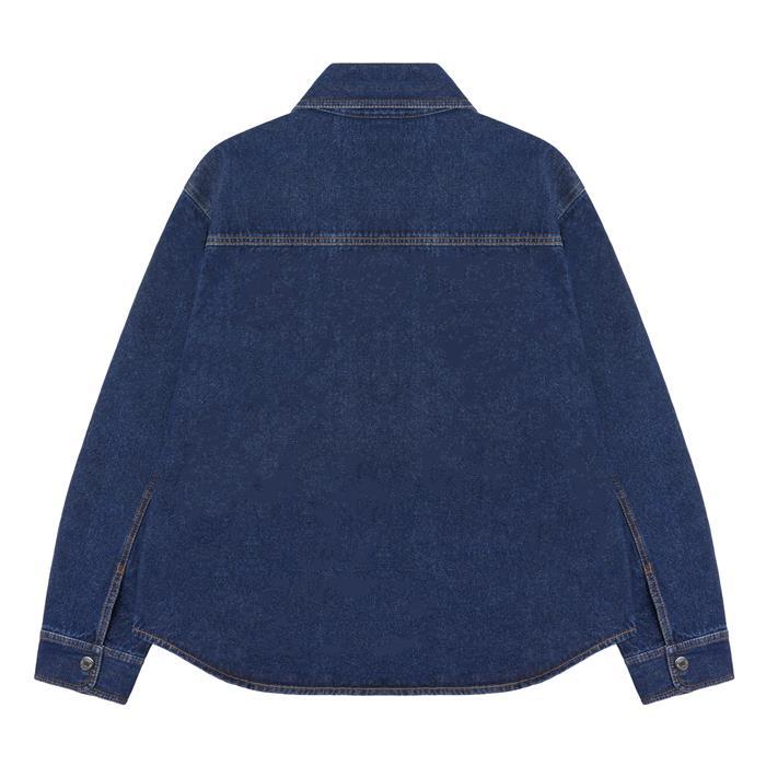 AMI Blue Cotton Oversized Denim Long Sleeve Shirt