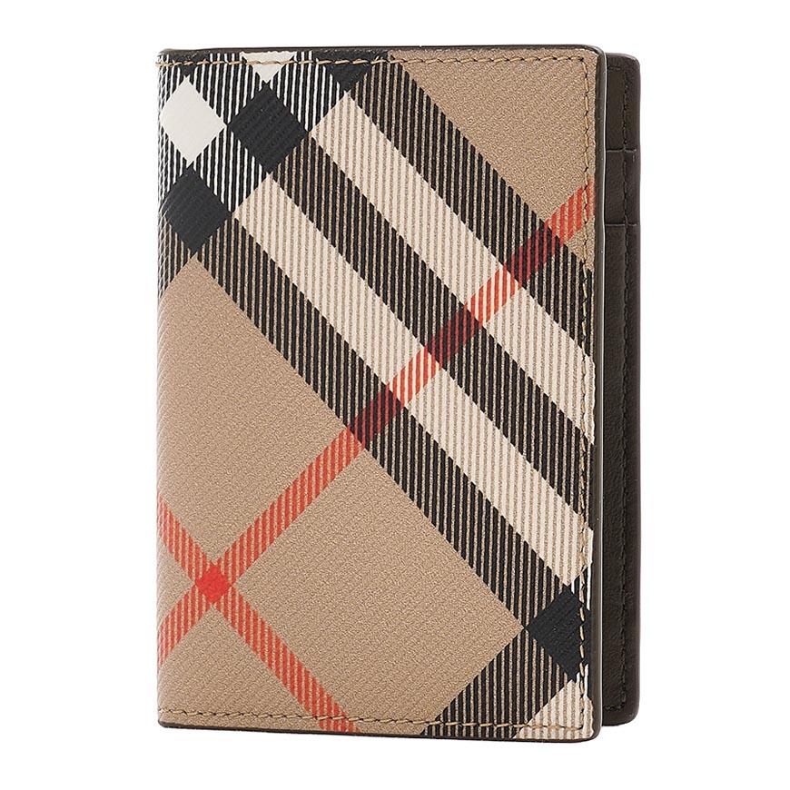 BURBERRY Men’s Check Folding Card Holder Wallet