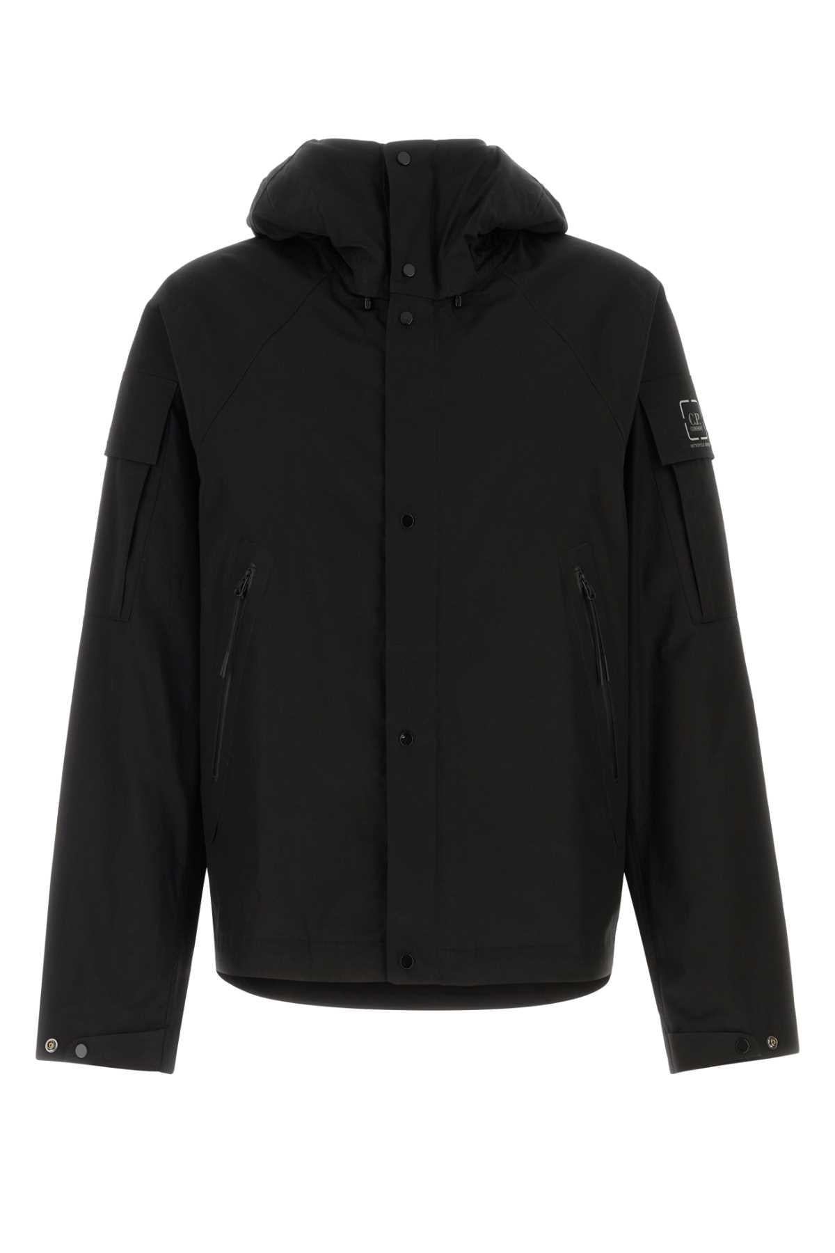 CP Company Black Nylon Casual Bomber Jacket for Men
