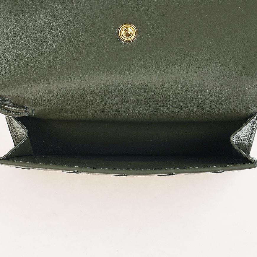 Bottega Veneta Andiamo Zip Card Holder Green Leather Women’s