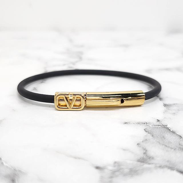 VALENTINO V Logo Signature Bracelet Men’s Accessory 4Y2J0R51 ZBL 0NO