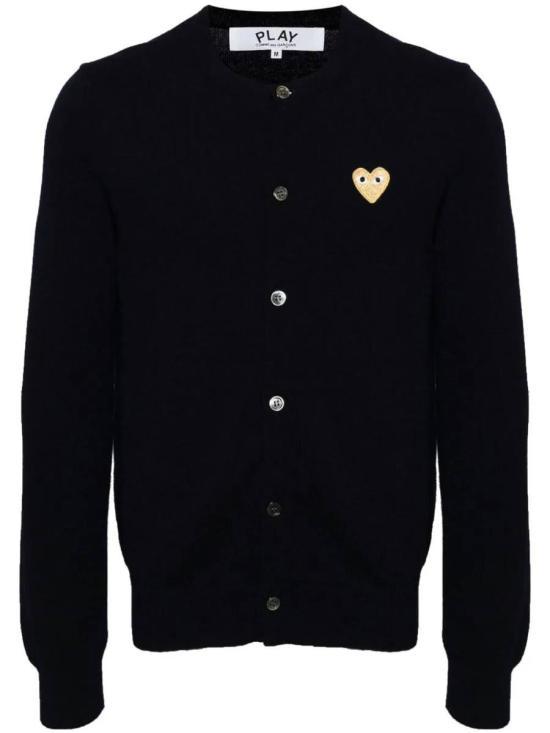 Comme des Garcons Gold Heart Logo Knit Cardigan Navy Men