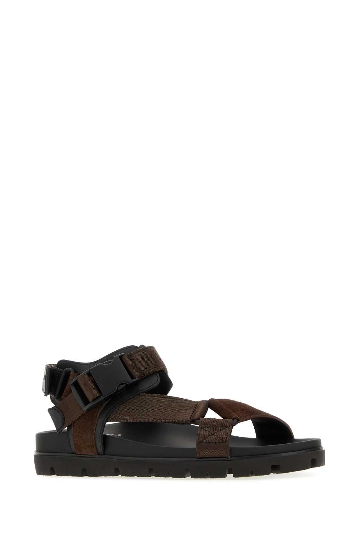 PRADA Black Leather Sandals