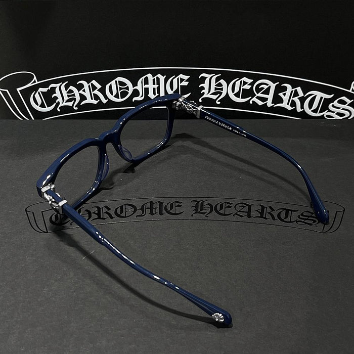 Chrome Hearts Cox Ucker Navy Silver Accents Eyeglasses