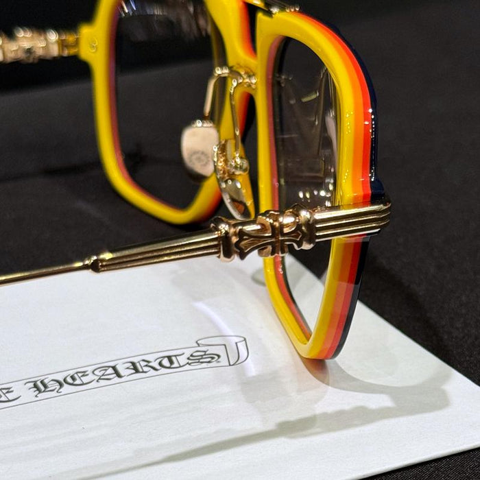 Chrome Hearts Initt Navy Multi Color Eyeglasses Gold Accents