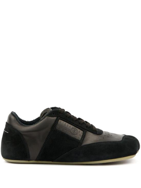 MM6 Black Leather Low-Top Sneakers SH3WS0012 P6435 T8013