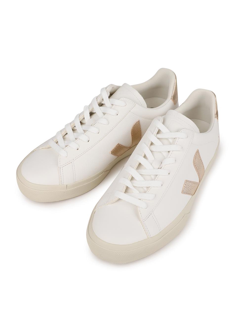 VEJA Campo Leather White Platinum Low-Top Sneakers CP0503495B