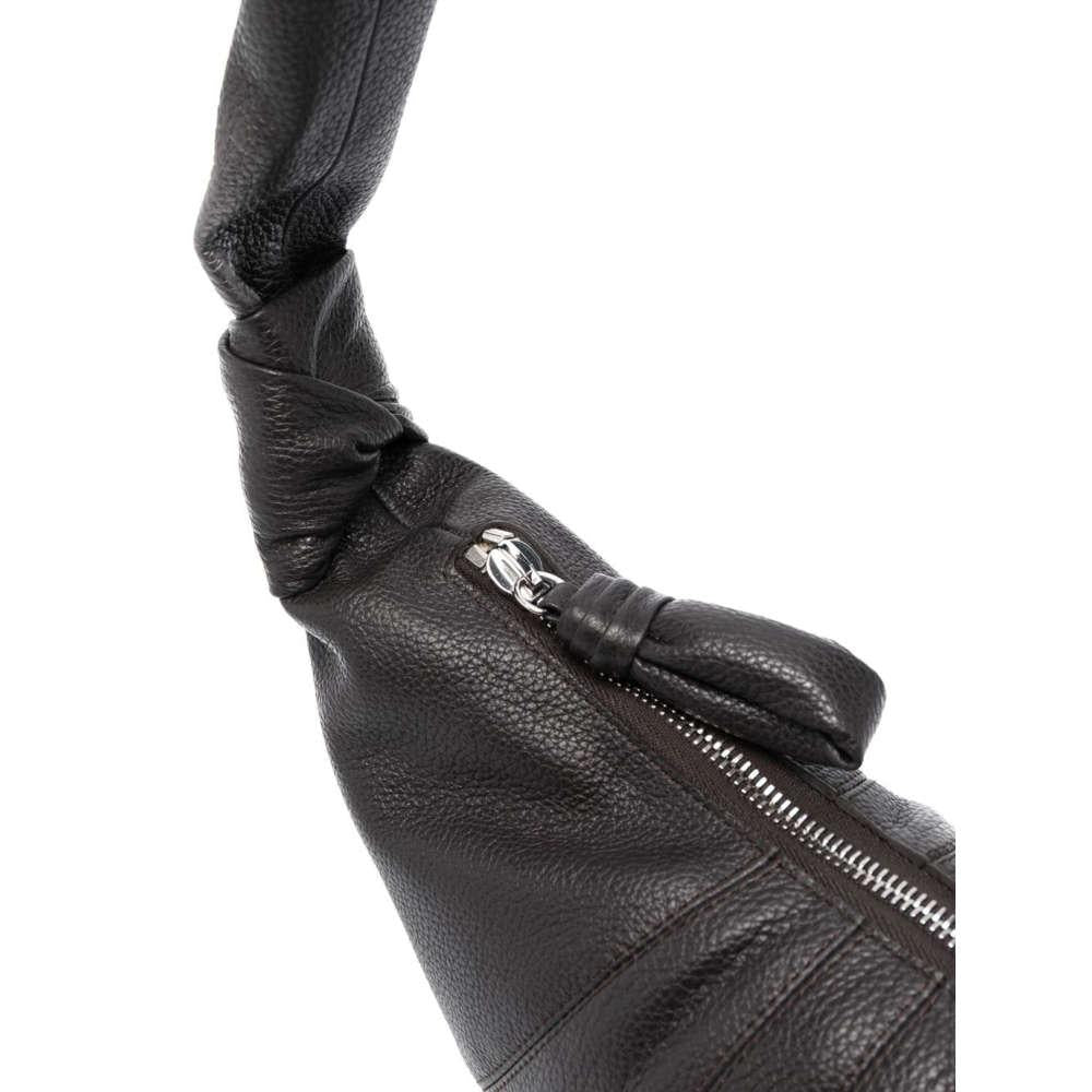 Lemaire Small Croissant Black Leather Shoulder Bag