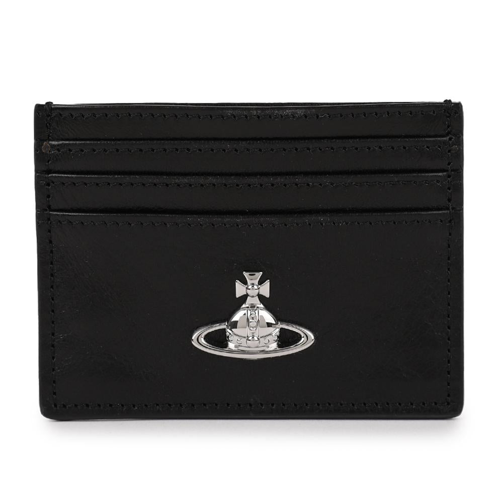 Vivienne Westwood Logo Flat Card Holder Card Case Navy Leat 54030004W L00B0 N401