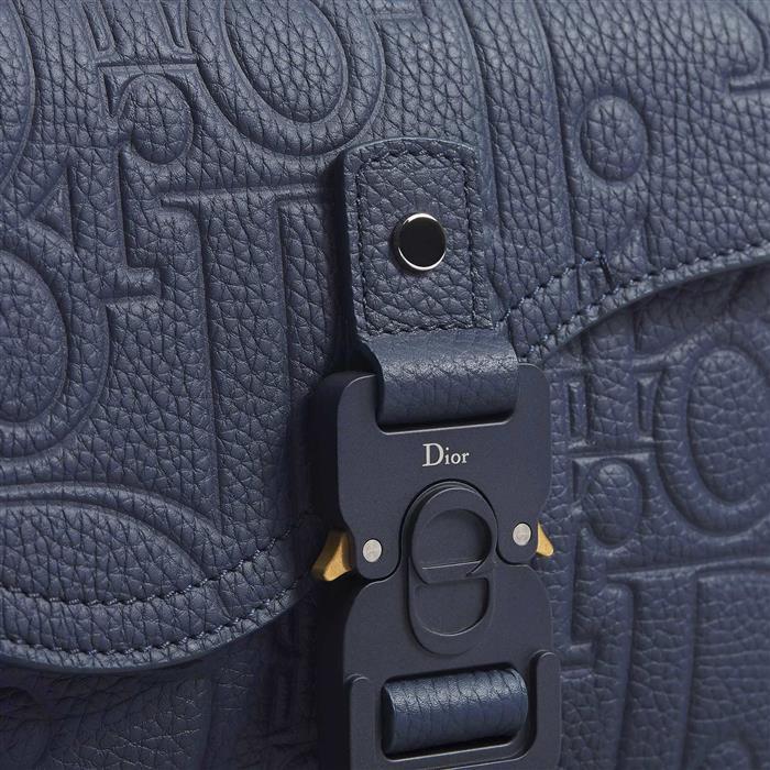 DIOR Saddle Flap Messenger Bag Small Crossbody Leather Black