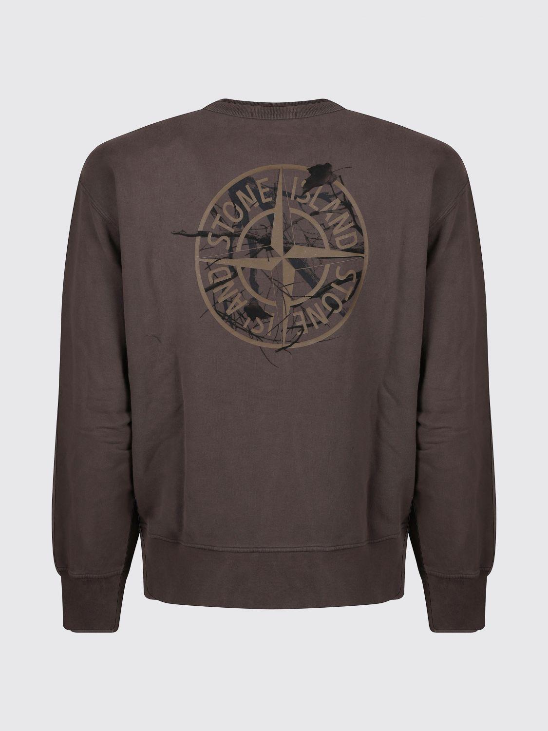STONE ISLAND Black Cotton Crewneck Sweatshirt for Men