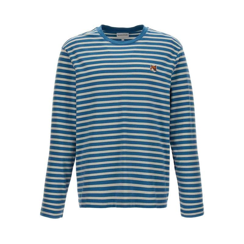 Maison Kitsune Fox Head Stripe Men’s Long Sleeve T-Shirt
