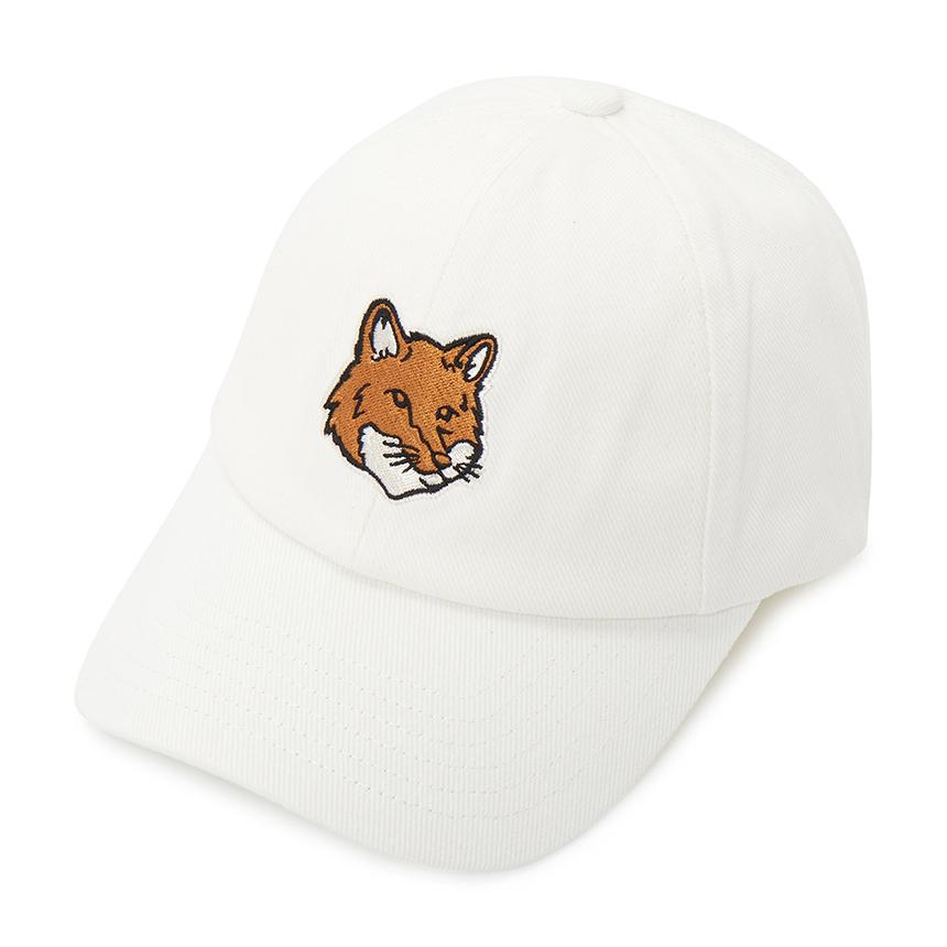 Maison Kitsune Fox Head Logo Cotton Baseball Cap Unisex Whit PM06100 WW0096 P100