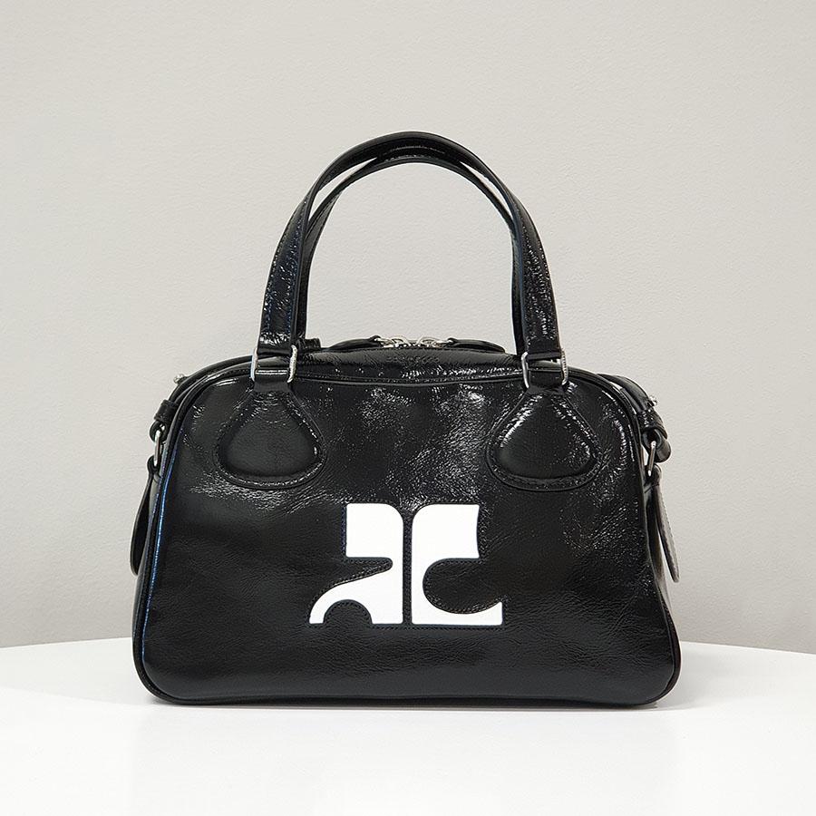 courreges Black Re-Edition Nappa Bowling Shoulder Tote Bag 124GSA062CR0044 9999