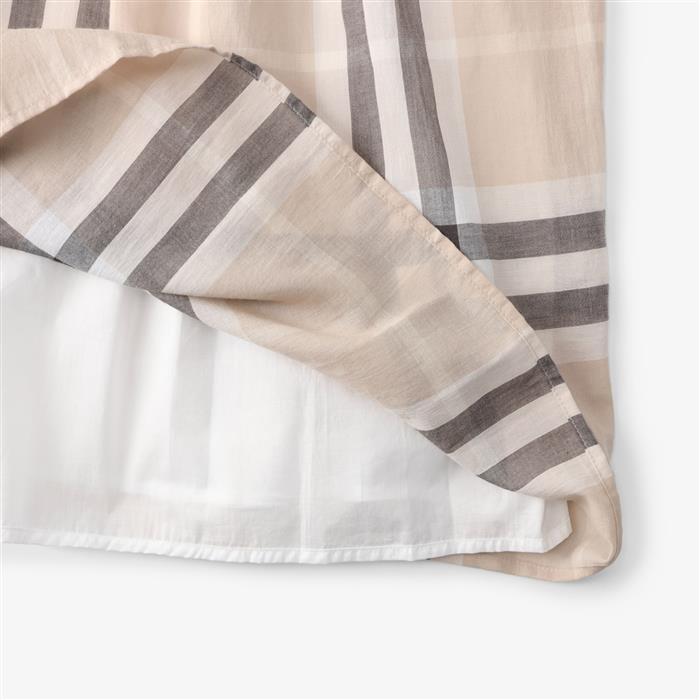 BURBERRY Delilah Check Ruched Sleeveless Long Dress Stone