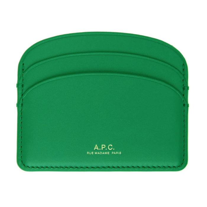 A.P.C. Demi-Lune Logo Half Moon Leather Card Holder Wallet