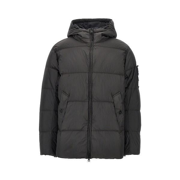STONE ISLAND Black Nylon Down Puffer Jacket Men