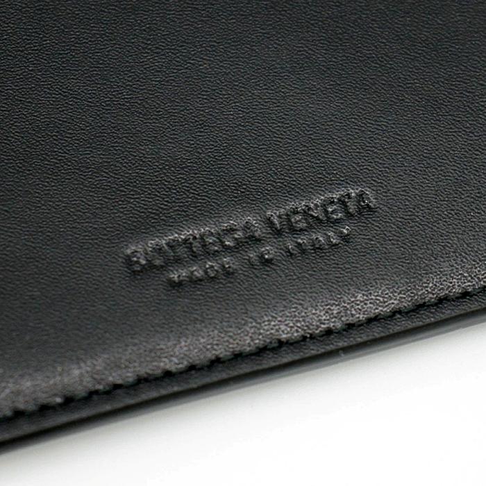 Bottega Veneta Cassette Long Zip Card Case Leather Navy