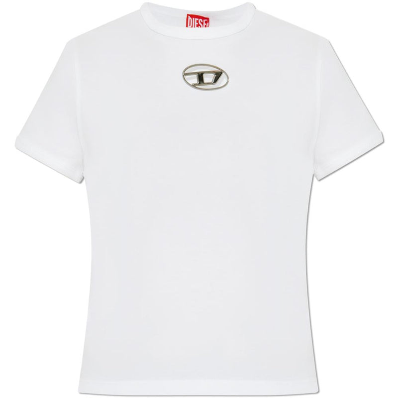 DIESEL Logo T-Shirt Women’s Short Sleeve Cotton Black A16839 0CLBR 100