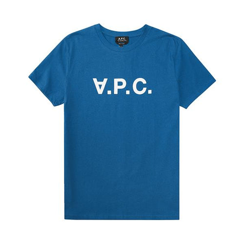A.P.C. Light Blue Cotton Short Sleeve Men's T-Shirt