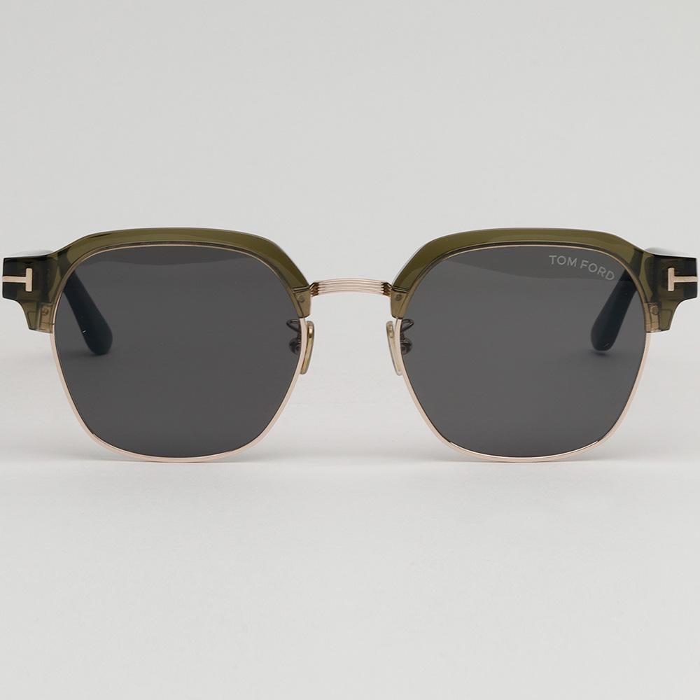 TOM FORD Dark Gray Gold Semi-Rim Browline Sunglasses Unisex TF1166K 96A