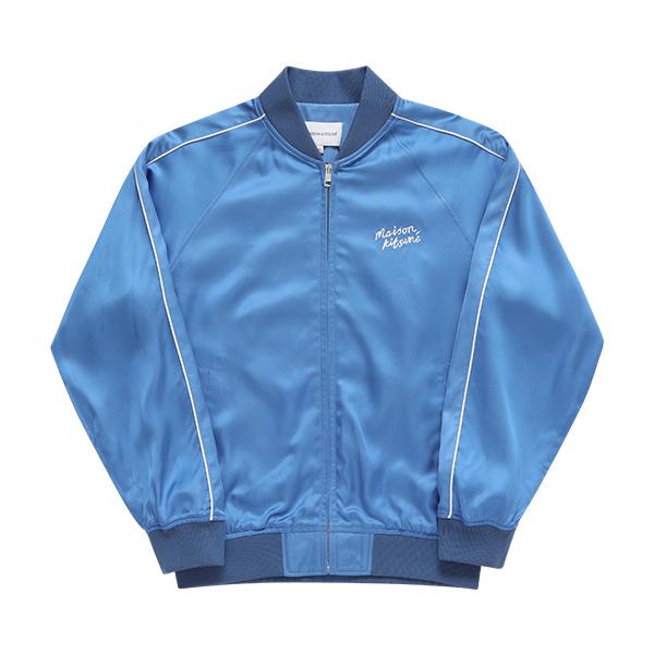 Maison Kitsune Handwriting Logo Satin Teddy Jacket for Women MW02103WF0023 P428