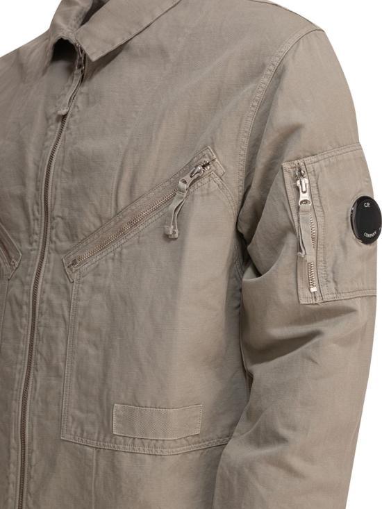 CP Company Vintage Khaki Cotton Zip Jacket for Men 18CMOS103A 006273G
