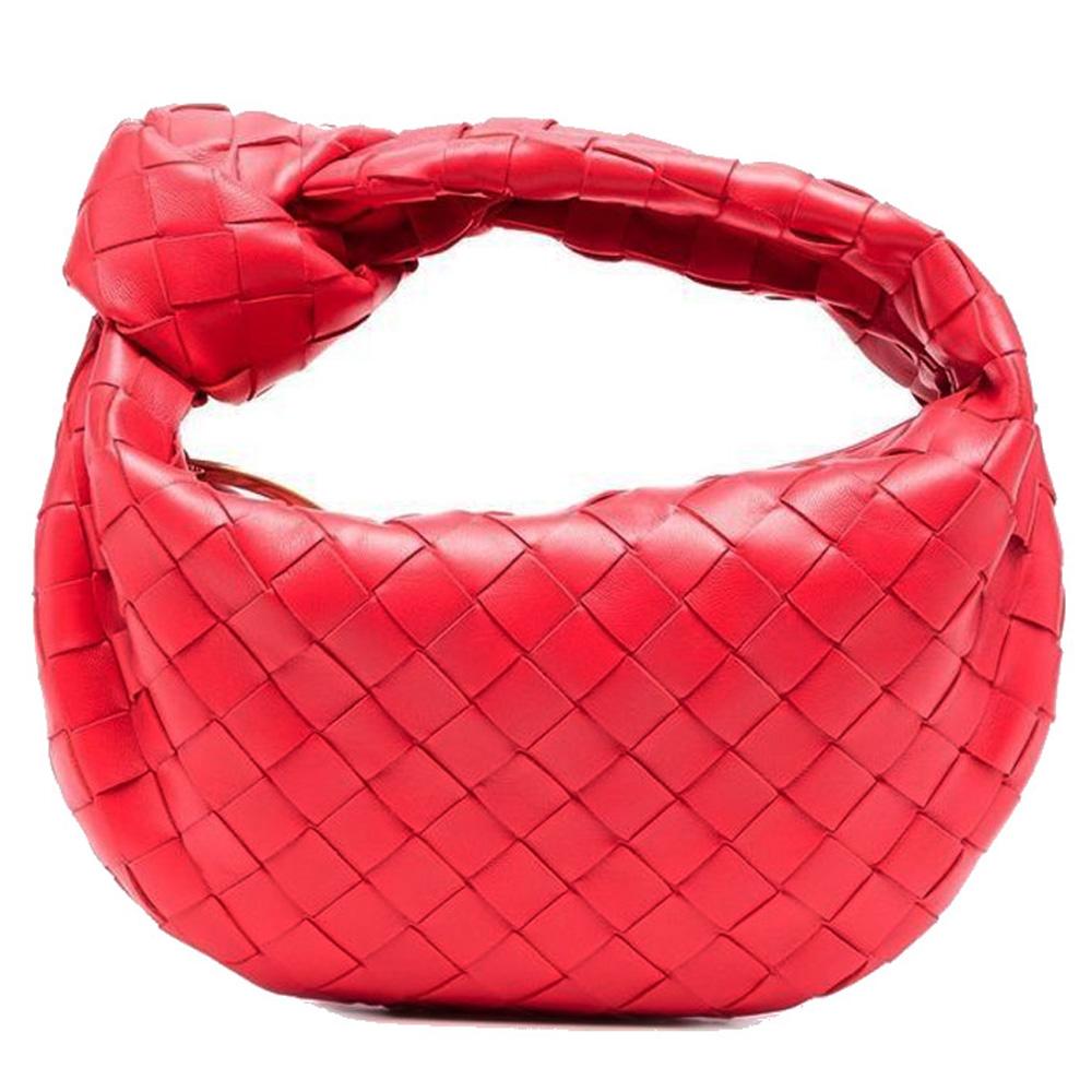 Bottega Veneta Intrecciato Mini Jodie Leather Top Handle Tote Bag Pink