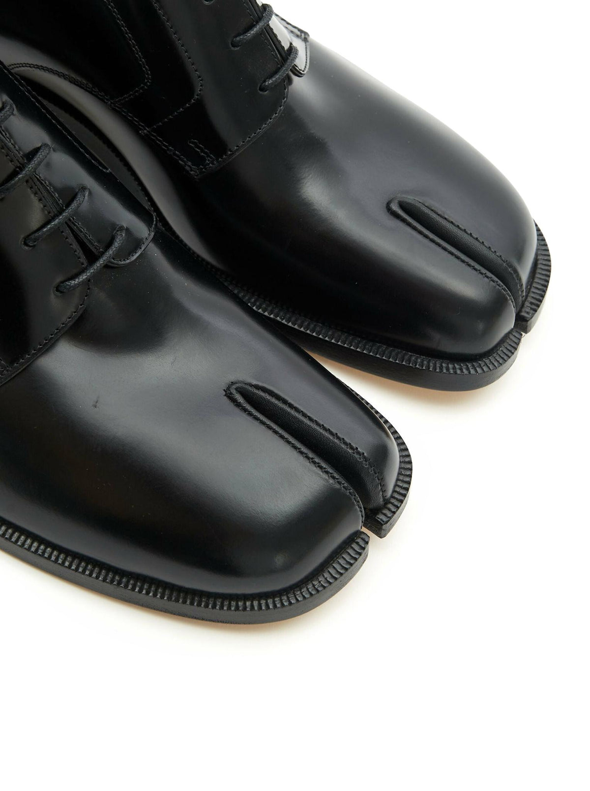 Maison Margiela Black Leather Derby Shoes for Men
