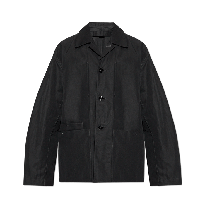 Lemaire Black Workwear Jacket for Men OW1148 LF1350