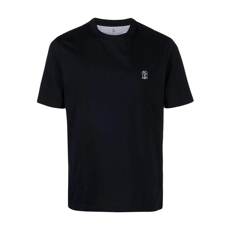 Brunello Cucinelli Logo Short Sleeve T-Shirt for Men