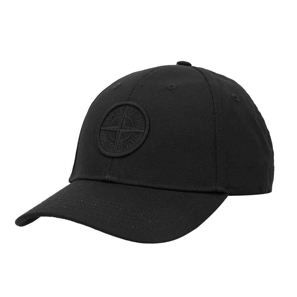 STONE ISLAND Compass Logo Embroidered Cotton Cap Black