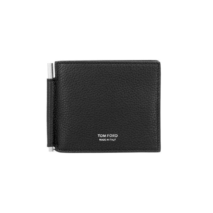 TOM FORD Grain Leather Logo Money Clip Wallet for Men