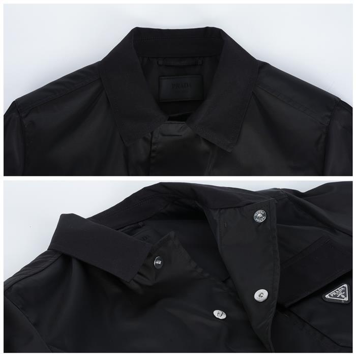 PRADA Re-Nylon Triangle Logo Pocket Cropped Jacket for Men SGC828 16HH F0002