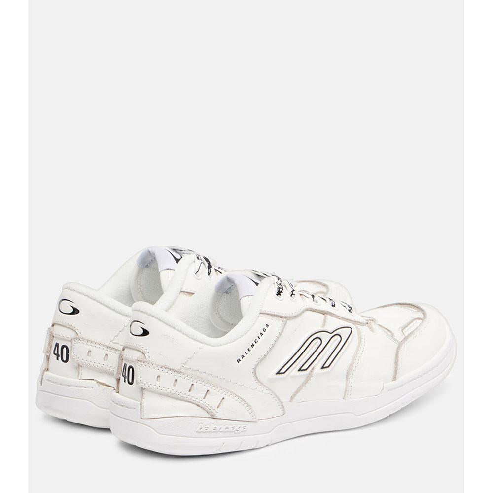 BALENCIAGA Hamptons One Out Women’s Low-Top Sneakers White Leather