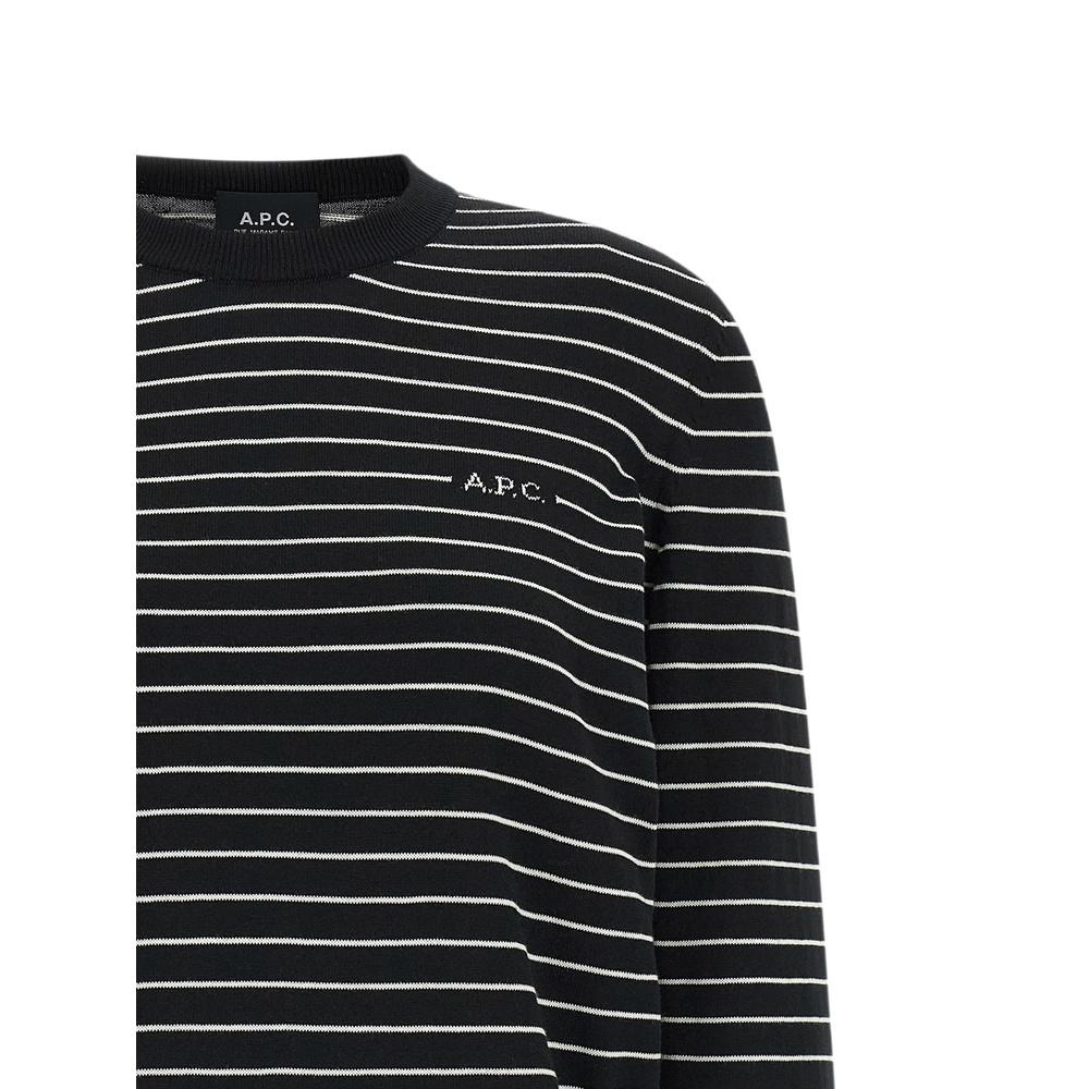 A.P.C. Shima Women’s Round-Neck Knit Sweater Navy Wool