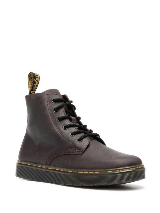 Dr.Martens Leather Combat Boots for Women 27779201 DARK BROWN DOM