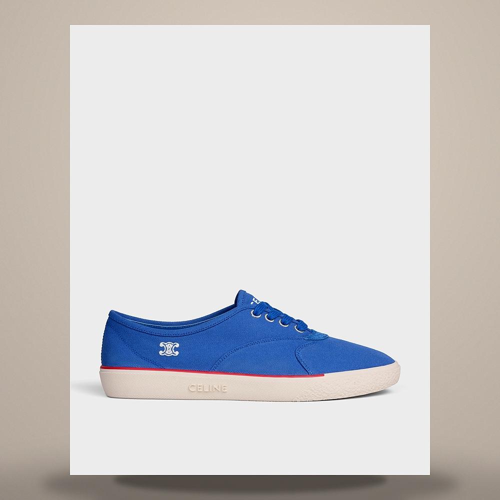 CELINE Allan Sneakers Canvas Suede Calfskin Blue Jeans Low-Top 368275484C 07BJ