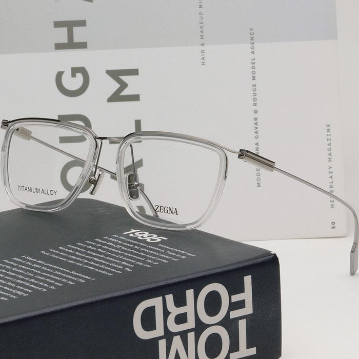 Zegna Titanium Silver Asian Fit Unisex Eyeglass Frames EZ5291 D 026