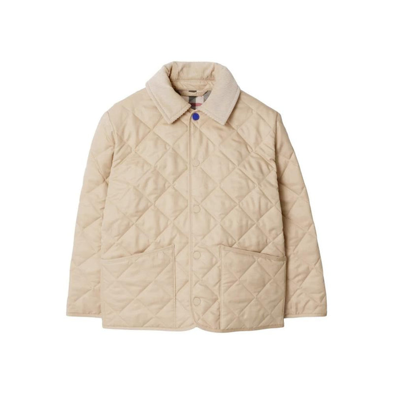 BURBERRY Pale Stone Quilted Button Jacket for Women