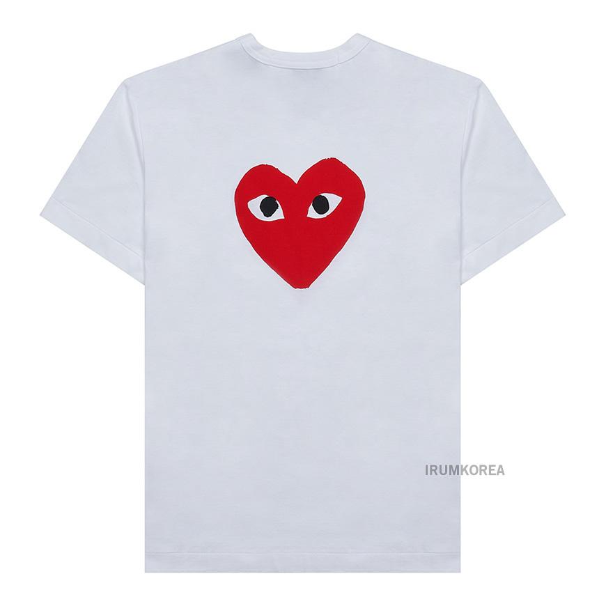 Comme des Garcons Unisex Heart Print T-Shirt AX T222 051 WHITE
