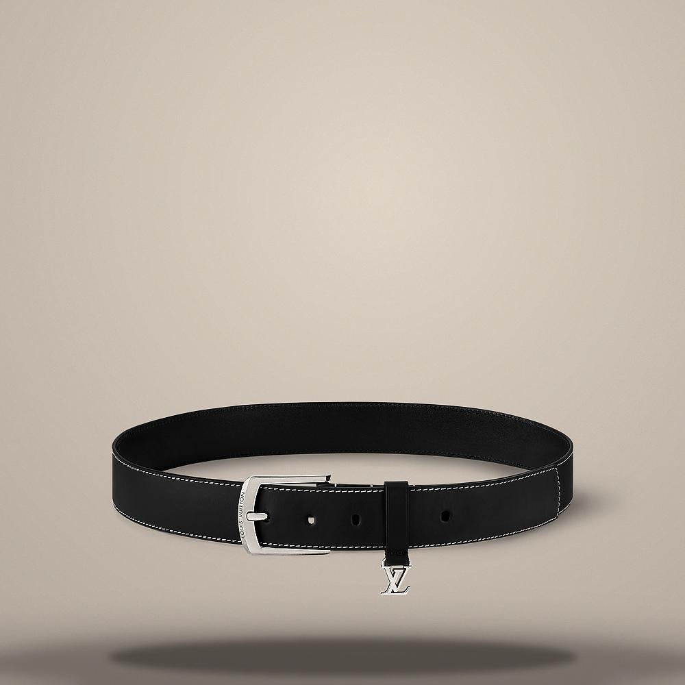 Louis Vuitton Everyday Pin 35mm Black Leather Belt M8566