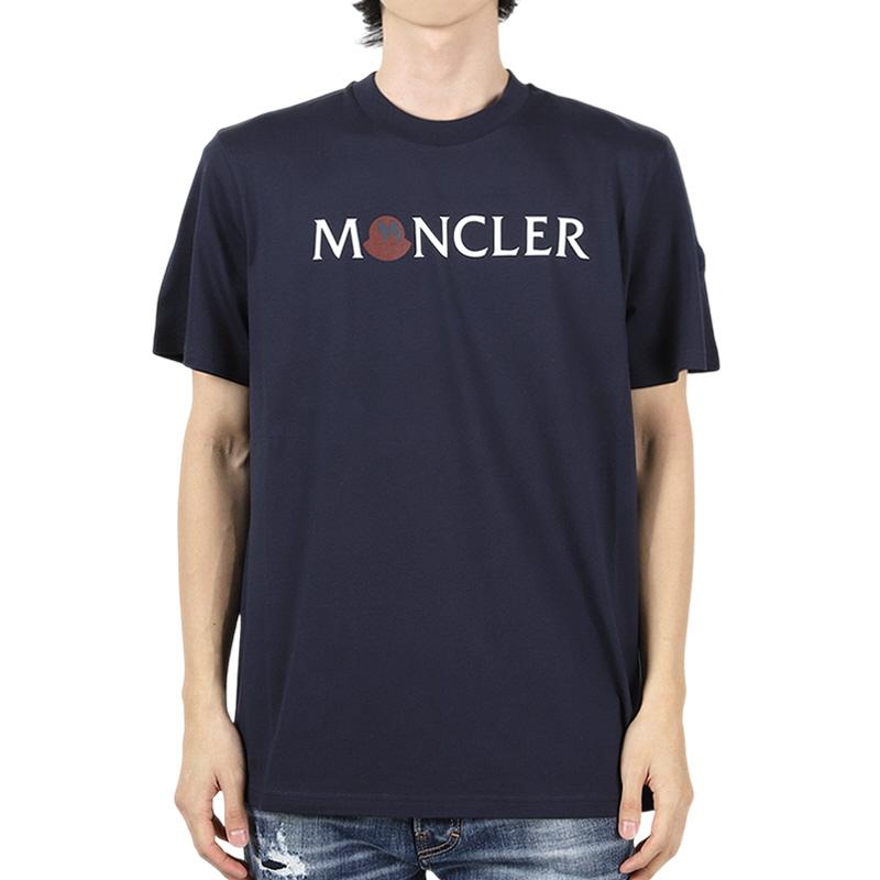 Moncler Men’s Navy Blue Logo Patch Short Sleeve T-Shirt